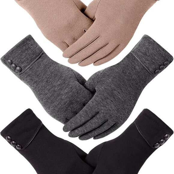 3 Pairs Winter Gloves for Women Cold Weather Girls With Touch Screen Fingers War - Picture 1 of 7